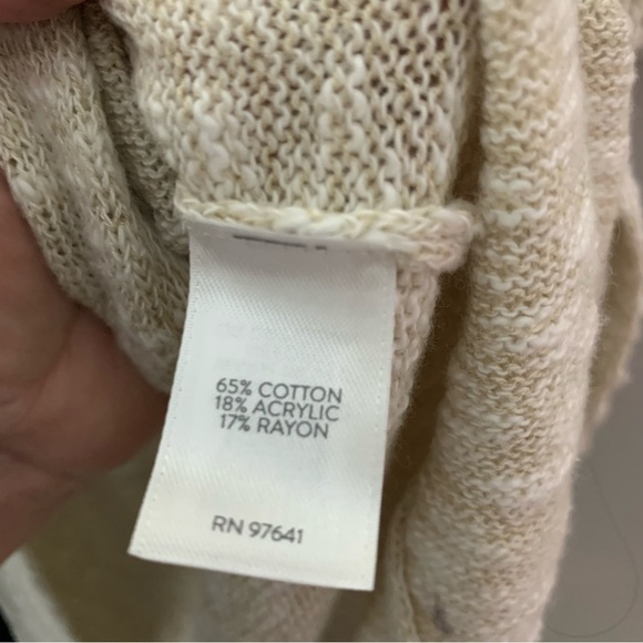 J. Jill PureJill creme and white cotton blend longline cardigan duster. Size XS‎ - Picture 7 of 9